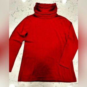 Red cowl neck light weight sweater